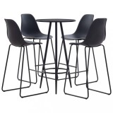 Cumpara ieftin Set de bar, 5 piese, negru, plastic