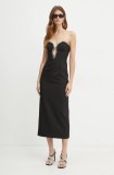 Bardot rochie ELENI culoarea negru, maxi, mulată, 58778DB1