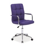 Scaun birou ergonomic, HM Gonzo 2, cadru cromat, tapiterie piele ecologica, mecanism de balans, roti pivotante, 90 kg, mov