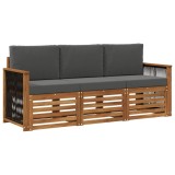 vidaXL Seturi de canapele cu pernă 3 pcs Lemn Solid de Acacia 3383963