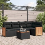 Cumpara ieftin Gossi set mobilier de gradina cu perne, 6 piese, negru, poliratan