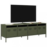 VidaXL Dulap TV, verde măsliniu, 135x39x43,5 cm, oțel laminat la rece