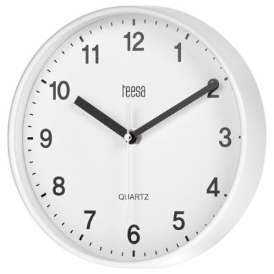 Ceas de perete Teesa, 20 cm, numere mari si clare, Alb foto