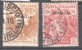 Italy Somalia 1916 Red Cross, 10+5C pink, 20+5C orange, used AM.130