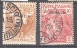 Italy Somalia 1916 Red Cross, 10+5C pink, 20+5C orange, used AM.130