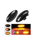 Semnalizari Aripa LED Dinamice Secventiale Fiat Sedici 2005-2012, Set 2, Fumurii, Canbus, Galben-Portocaliu