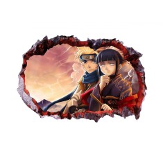 Sticker decorativ, Gaura in perete 3D, Anime, 85 cm, 1001STK