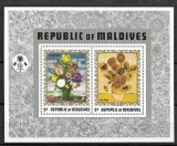 Maldives 1973 - Picturi cu flori, colita neuzata