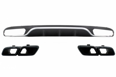 Difuzor Bara Spate cu Ornamente Tobe Mercedes E-Class W213 S213 Standard (2016-2019) E63 Design Negru Performance AutoTuning foto