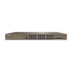 Switch 24 porturi PoE Gigabit, 4 porturi SFP Gigabit, 1 port consola,1U , L3 Management - IP-COM G5328P-24-410W
