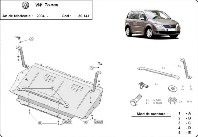 Scut motor metalic VW Touran 1.9Tdi, 2.0Tdi 2003-2015 foto