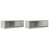 Cumpara ieftin Dulapuri TV 2 buc Beton Gri 80x31x25,5 cm Lemn prelucrat
