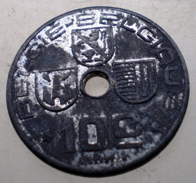 7.756 BELGIA WWII 10 CENTIMES 1944 foto