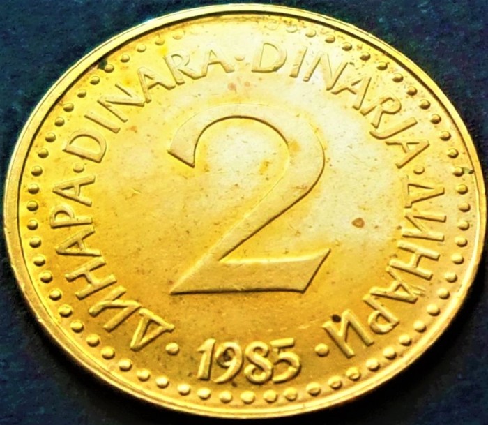 Moneda 2 DINARI / DINARA - RSF YUGOSLAVIA, anul 1985 *cod 2030