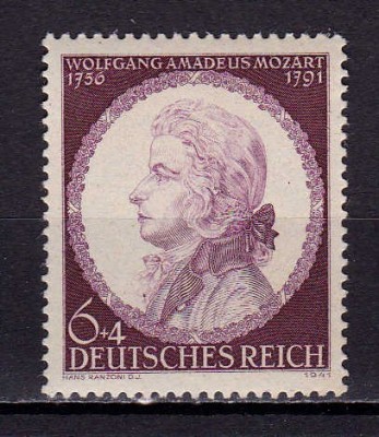 ✅ (S41) Germania Reich 1941 &amp;quot;Mozart - 150 de la moarte &amp;quot; ,serie Mi.810 , MNH foto
