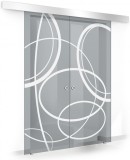 Usa culisanta Boss &reg; Duo model Cloud alb, 60+60x215 cm, sticla gri securizata, glisanta in ambele directii, Modern Glass Art