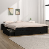 VidaXL Cadru de pat cu sertare, negru, 140x200 cm