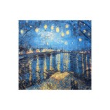 Esarfa patrata NS dama, Dacali, bleumarin, 70x70 cm