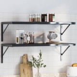VidaXL Suporturi rafturi, 4 buc., 40x2,5x25 cm, negru, oțel inoxidabil
