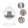 Fotoliu suspendat tip cuib, structura otel, perne incluse, alb/gri, 103x107x195 cm, RESIGILAT