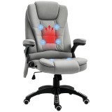 Vinsetto Scaun de șef cu funcție de masaj și &icirc;ncălzire, ergonomic, reglabil, p&acirc;nă la 120 kg, Gri | Aosom Romania