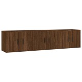 Cumpara ieftin Dulapuri TV de perete, 3 buc., stejar maro, 57x34,5x40 cm