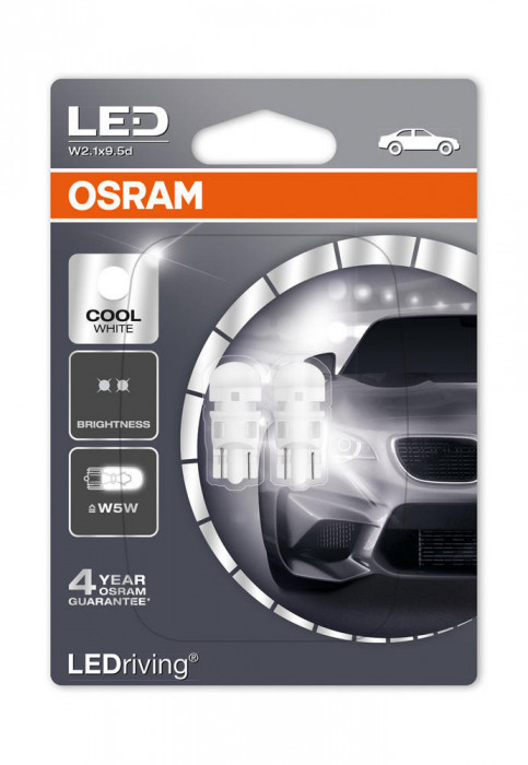 Bec Osram Ledriving W5W 12V 1W 6000K Set 2 Buc 2880CW-02B