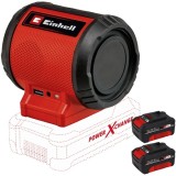 Einhell TC-SR 18 Li - PXC + Twinpack - Boxa wireles + Set 2 acumulatori Li-Ion 18 V 4 Ah