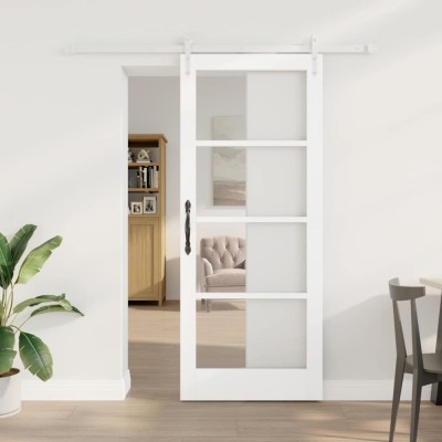 vidaXL Ușă glisantă Manual Alb 83 x 202 cm Lemn și metal 3332362 foto