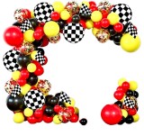 Set arcada baloane decorative Mickey Mouse din 224 piese, aranjament pentru petrecere, latex calitate Extra, Rosu si Negru, ANTADESIM