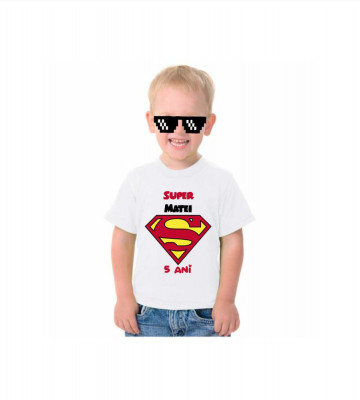 Tricou personalizat cu Superman pentru copii, cod produs T41 foto