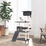 VidaXL Ansamblu de pisici, st&acirc;lpi din funie sisal, gri &icirc;nchis, 131 cm