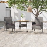 Gossi set mobilier de gradina, 3 piese, gri, poliratan