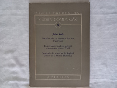 MUZEUL BRUKENTHAL- STUDII SI COMUNICARI, NR.4- JULIUS BIELZ, SIBIU, 1956 foto