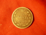 Moneda 20 kop. 1880 Rusia ,argint ,cal. buna