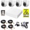 Kit supraveghere Hikvision 4 camere 2MP Audio IR 20m Lentila 2.8mm, DVR 4 canale 2MP, accesorii, HDD 500GB + Cadou Autocolant Rovision SafetyGuard Sur