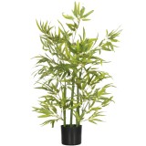 HOMCOM Plantă Artificială de Bambus &Icirc;naltă de 90 cm cu 504 Frunze din PEVA și PP Verde cu Ghiveci de Ciment &Oslash;15x12.5 cm | Aosom Romania