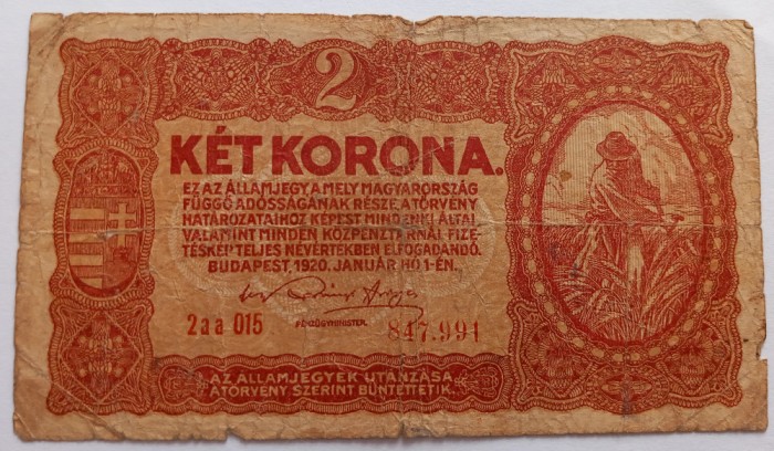Ungaria , 2 Coroane 1920