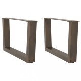 VidaXL Picioare pentru măsuță de cafea &icirc;n formă de V, 2 buc., oțel natural, 50x(30-31,3) cm 4012611