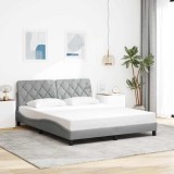 VidaXL Cadru de pat fără saltea, gri deschis, 160x200 cm, textil