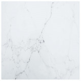 Blat masă alb 50x50 cm 6 mm sticlă securizată design marmură