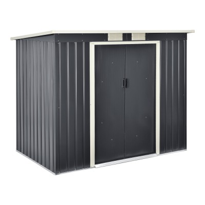 Magazie gradina ACMH-250X1 cu usi glisante 213 x 130 x 173 cm gri inchis [en.casa] HausGarden Leisure foto