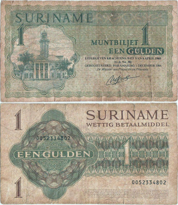 1984 ( 1 XII ) , 1 gulden ( P-116h ) - Surinam foto