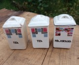 Set portelan vechi de condimente, ceai Granit