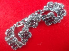 Bratara Marcasite Flower Red foto