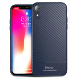 Cumpara ieftin Husa Carbon Fiber iPhone XR Ipaky Albastra