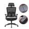 Scaun ergonomic de birou, suport lombar integrat, reglare inaltime, tetiera reglabila, pivotant, mesh negru, RESIGILAT