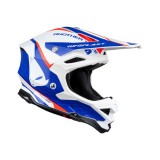 MBS Casca motocross/enduro Ufo Diamond, carbon+fibra aramid, alb/albastru/rosu, marimea XL, Cod Produs: HE054XL