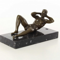 Nud - statueta erotica din bronz pe soclu din marmura EC-19