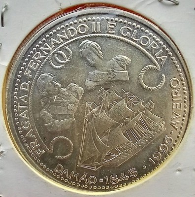 (A13) MONEDA DIN ARGINT PORTUGALIA - 1000 ESCUDOS 1996, FRAGADA D. FERNANDO II E GLORIA foto
